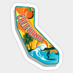 Californa Waves Sticker